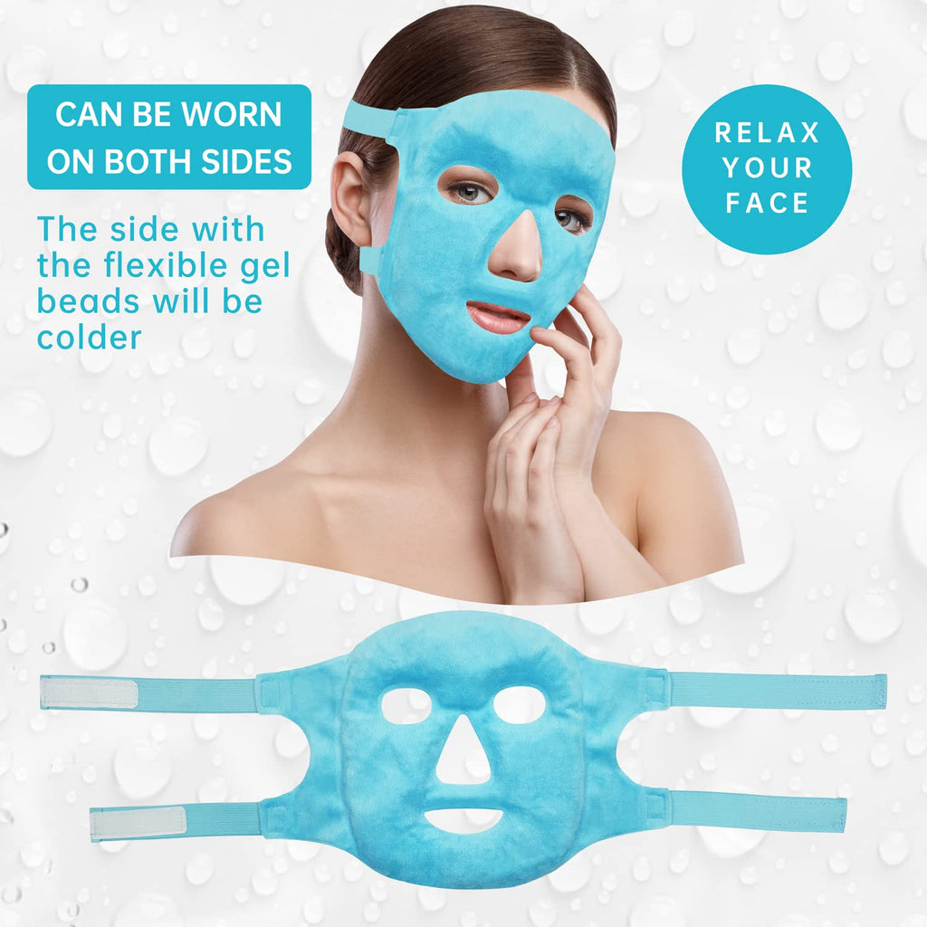 Cold Face Eye Mask Ice Pack Reduce Facial Puff, Dark Circles, Gel Hot Heat Cold Compress Pack, Face SPA Gift for Woman Sleeping