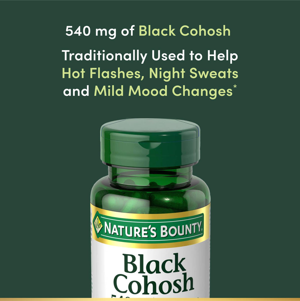 Nature's Bounty Black Cohosh Root Pills and Herbal Health Supplement, Natural Menopausal Support, 540 mg, 100 Capsules Nature's Bounty Au supplements