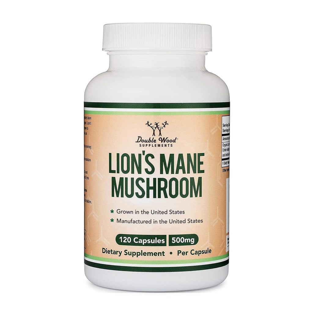 Organic Lions Mane Mushroom Capsules (120 Count), for Focus Support and Immune Health, Third Party Tested and Grown in The USA - by Double Wood Double Wood Supplements Au supplements
