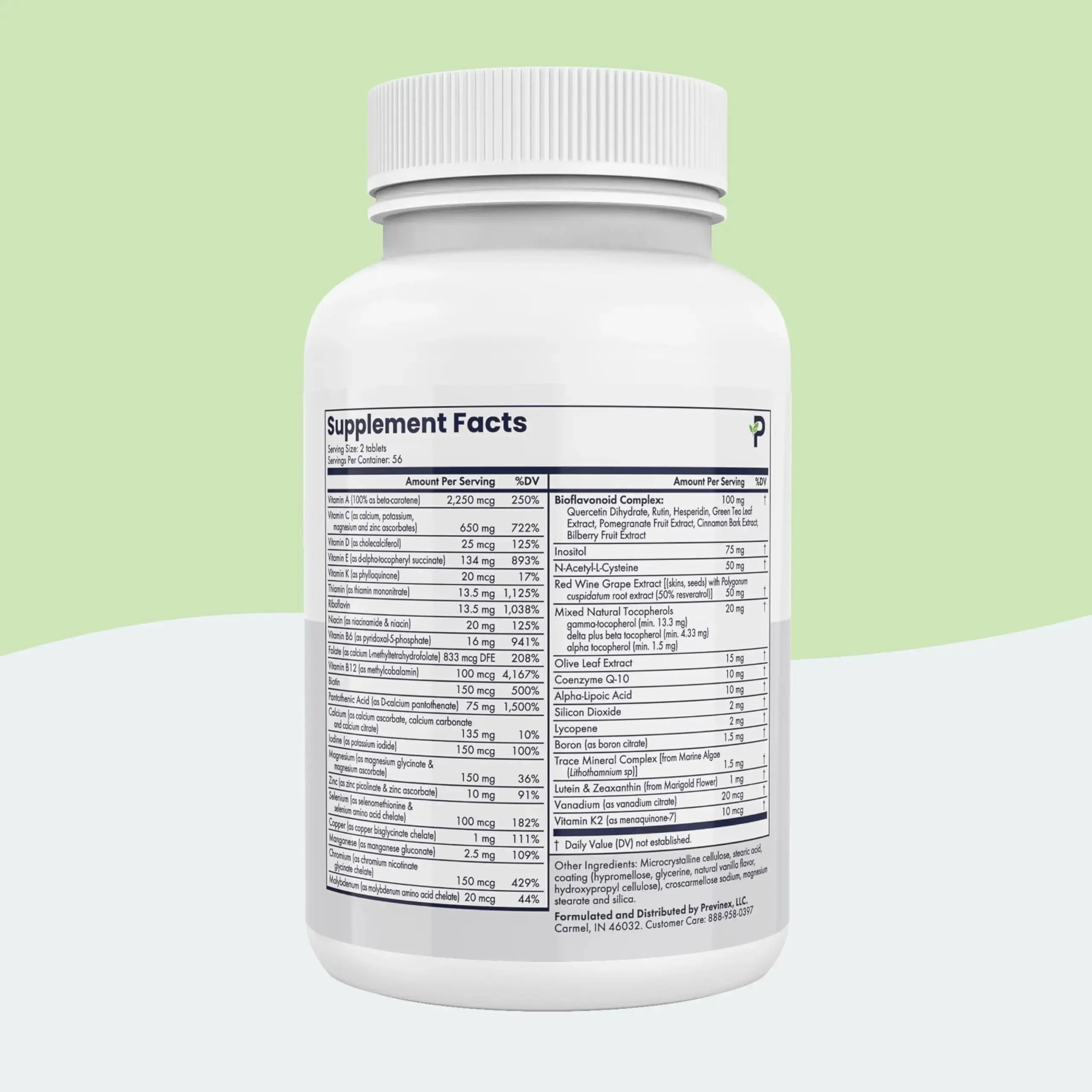 Previnex Multivitamin, Mineral & Antioxidant Plus - Multivitamin for Men & Women with Vital Nutrients, Vitamin C & Vitamin D & Vitamin E, 112 Tablets Previnex Au supplements