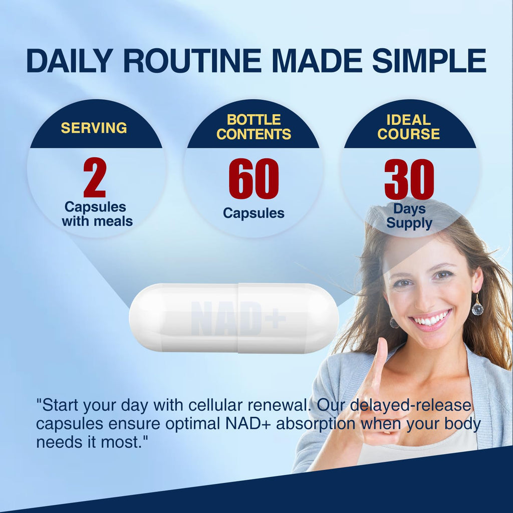 NAD+ Supplement-NMN Upgrade Alternative,NAD Resveratrol Supplement 15-in-1 CoQ10 for Man & Women–Third-Party Tested(Made & Tested in USA).Supports Cellular Energy,Healthy Aging-Non-GMO - 60 Capsules NUTRI POTENTIA Au supplements
