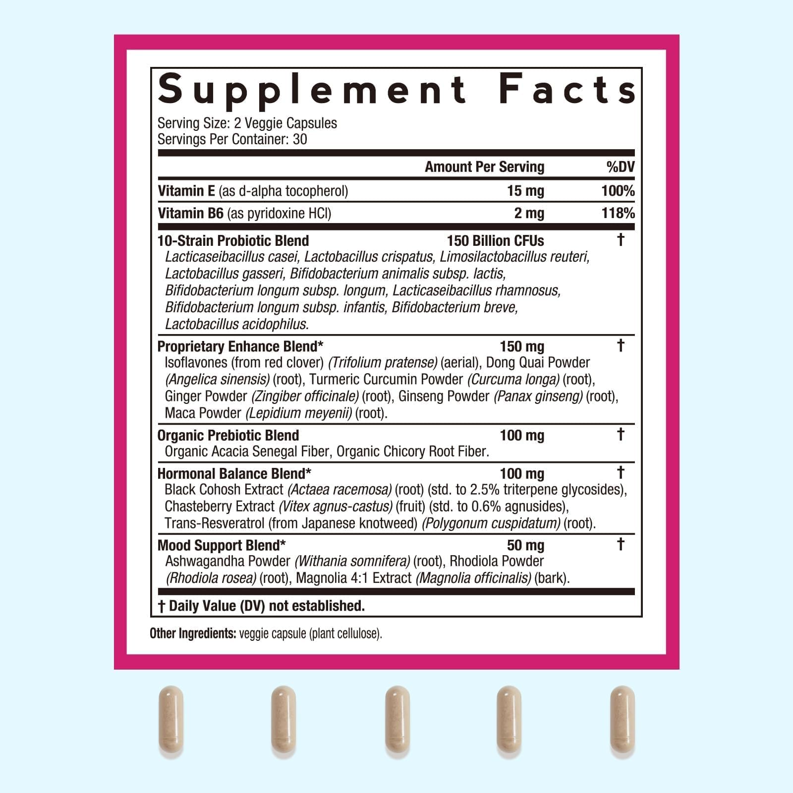 Doctor's Recipes Menopause Probiotic Supplements for Women, Black Cohosh for Menopause Hot Flashes, Probiotics with Ashwagandha, Dong Quai, Supports Energy, 60 Capsules Doctor's Recipes Au supplements