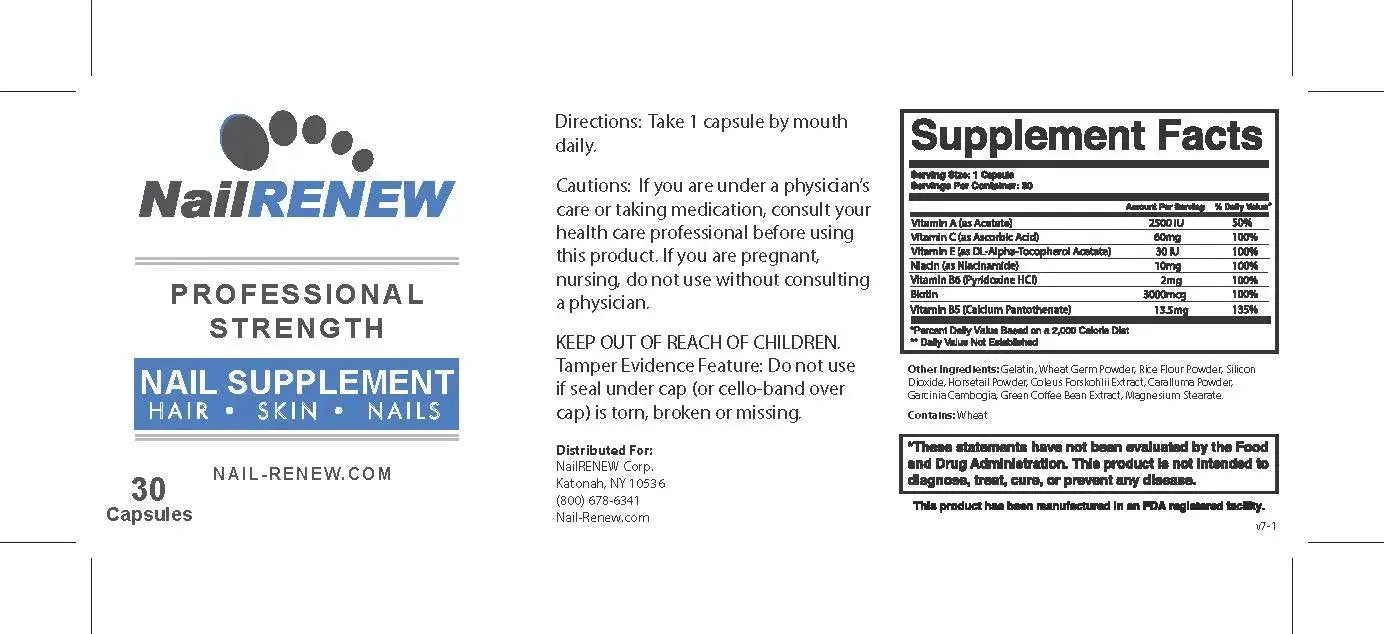 NailRENEW Daily Nail Supplement - Professional Strength Biotin/Vitamin Blend, 30 Capsules NailRENEW Au supplements