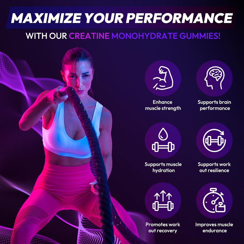 AEQNJV Creatine Gummies Monohydrate Complex for Men & Women, 9000MG Creatine Pre-Workout Supplement Enhance Muscle Strength Recovery Cognitive Health & Memory, 120 Gummies Sugar Free Vegan Non-GMO AEQNJV Au supplements