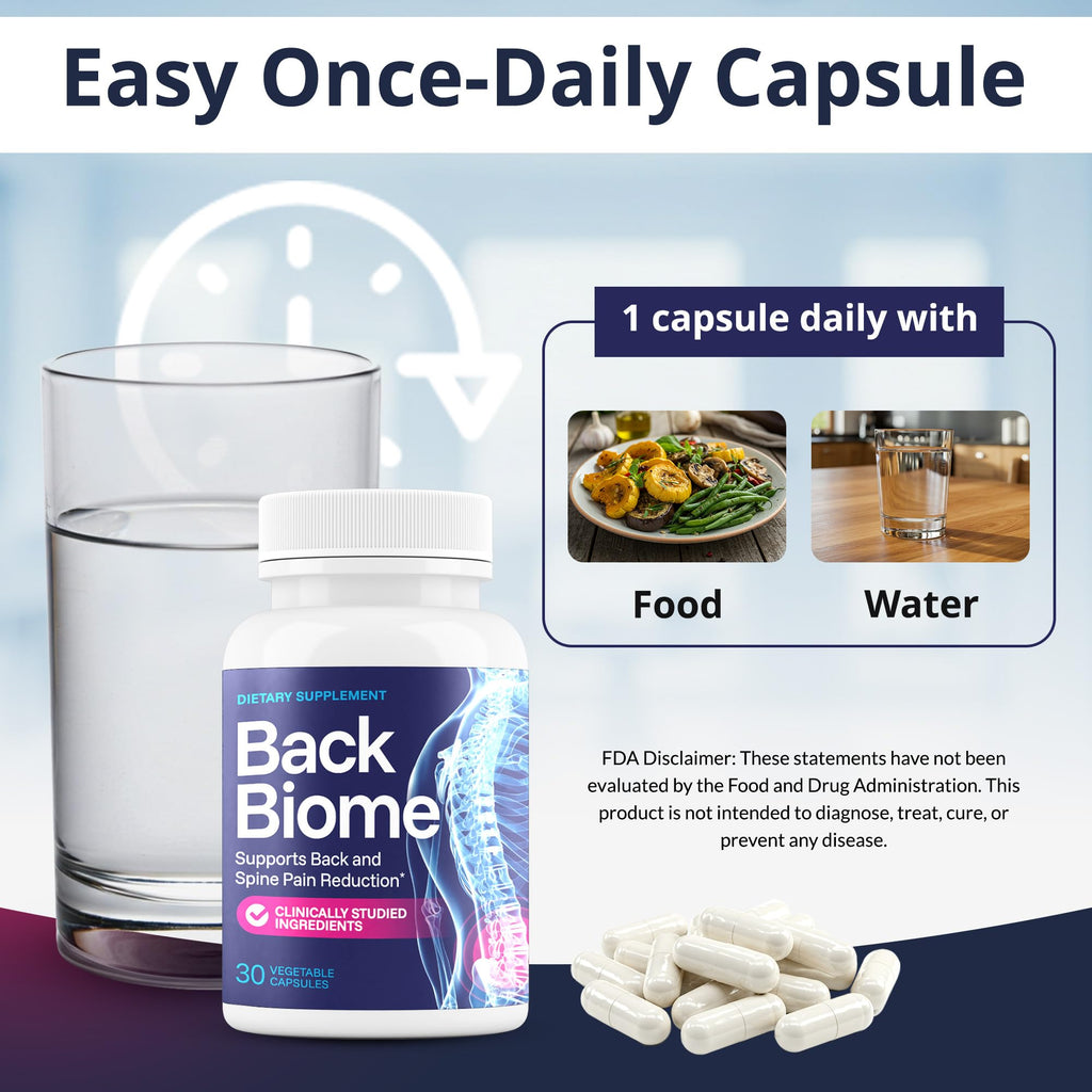 BackBiome – Advanced 7-Strain Probiotic Formula for Gut & Back Health – Supports Digestive Balance, Promotes Spinal Comfort – Non-GMO, Vegan, 30 Capsules BackBiome Au supplements