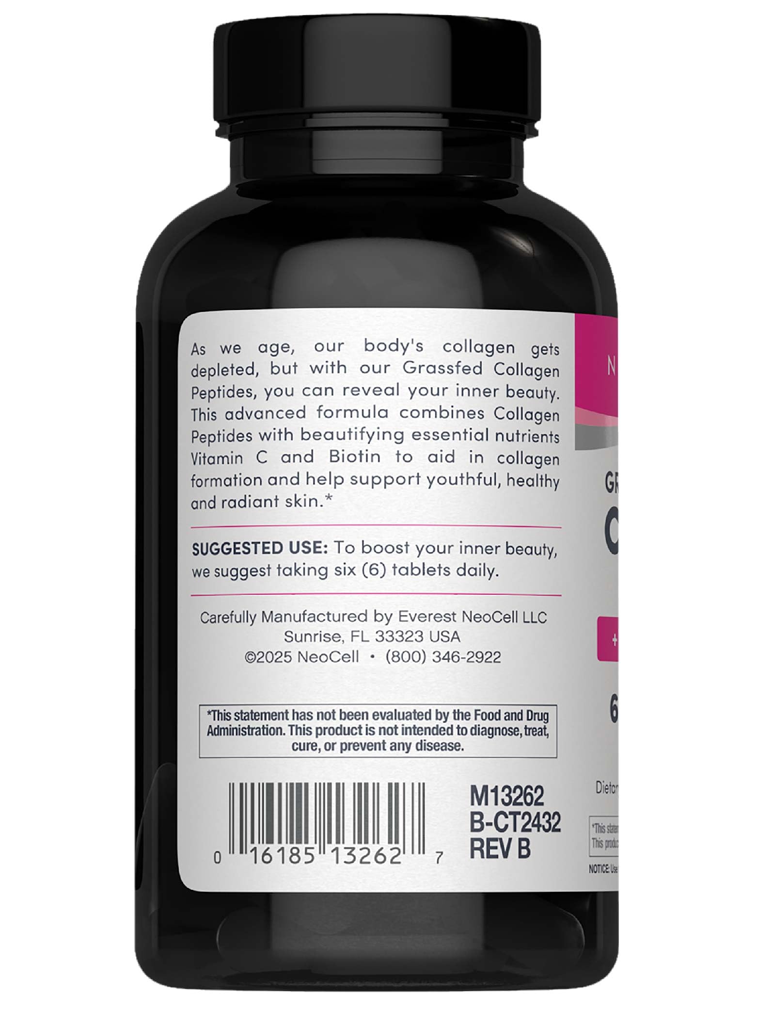 NeoCell Collagen Peptides Pills | 270 Caplets | with Vitamin C and Biotin | Grass Fed Bovine | Hair, Skin, & Nails | for Women and Men
