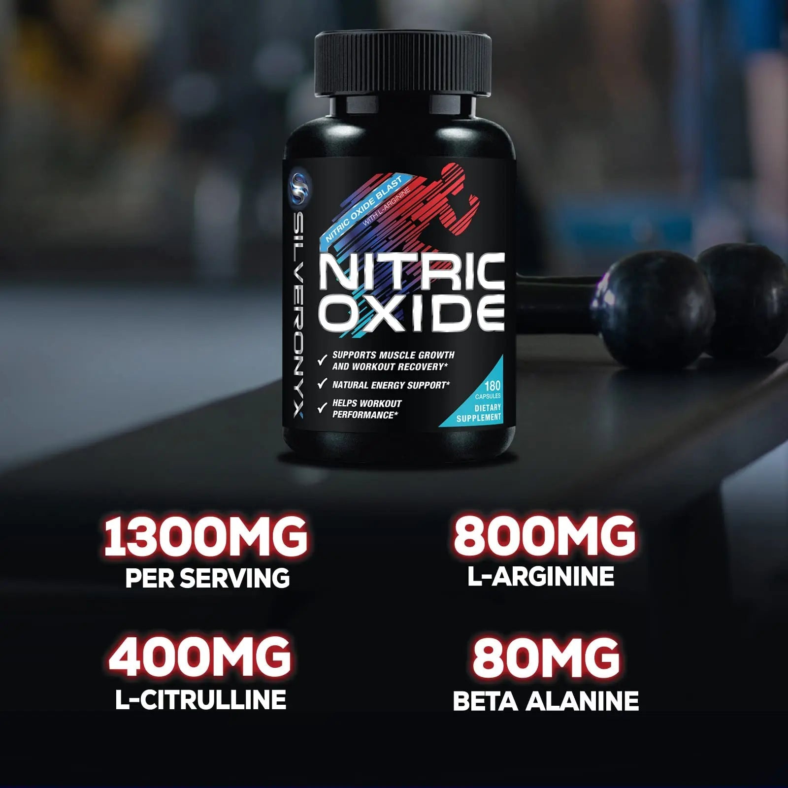 Extra Strength Nitric Oxide Supplement L Arginine 3X Strength - Citrulline Malate, AAKG SILVERONYX Au supplements
