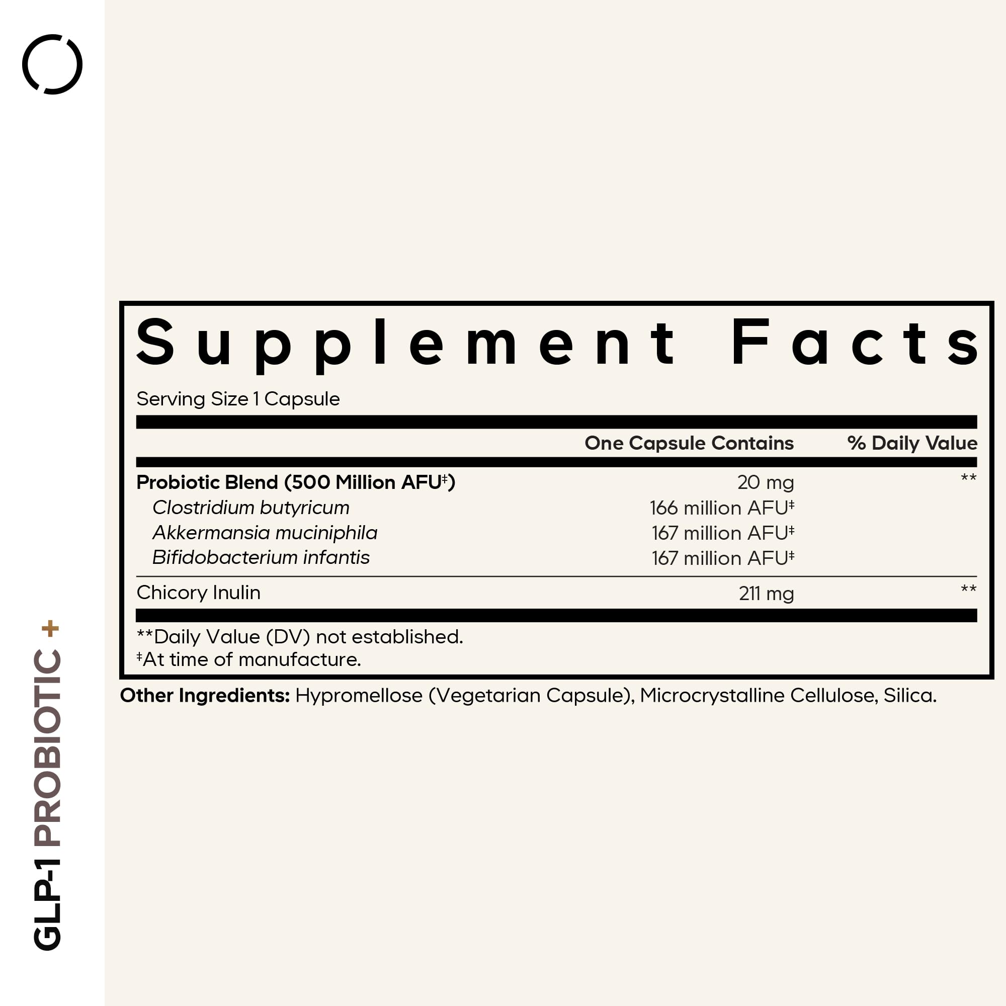 Codeage GLP-1 Probiotic+ - Live Probiotics Akkermansia, Clostridium, Bifidobacterium, Chicory Inulin Probiotic, Prebiotics & Postbiotics Supplement - 500 Million AFU, 3-Month Supply - 90 Capsules Codeage Au supplements