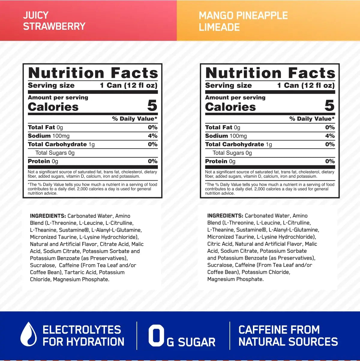 Optimum Nutrition Amino Energy Sparkling Hydration Drink, Electrolytes, Caffeine, Amino Optimum Nutrition Au supplements