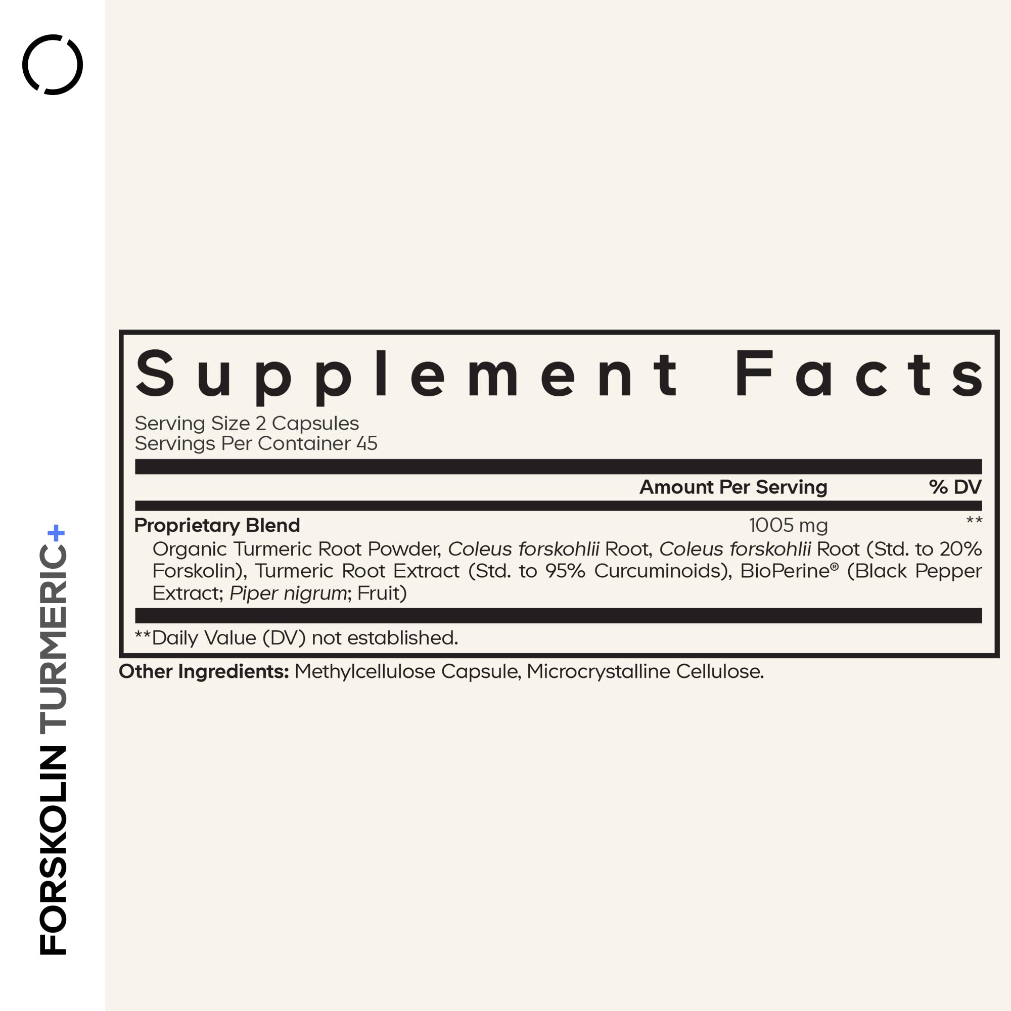 Codeage Forskolin, Pure Forskolin Coleus + Organic Turmeric Root Powder, 95% Curcuminoids + Bioperine Black Pepper - 20% Standardized Coleus Forskohlii Supplement - Non-GMO - 90 Capsules Codeage Au supplements