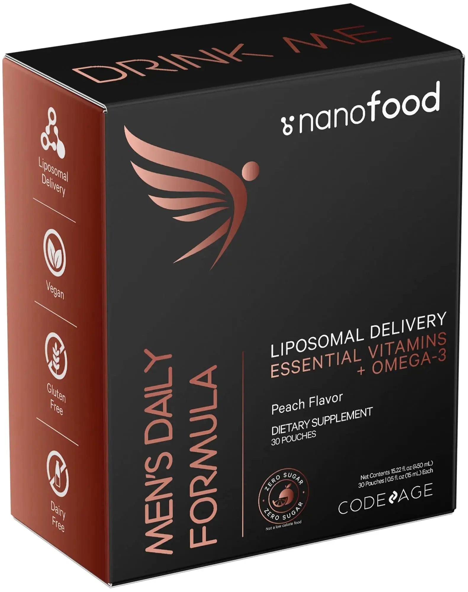 Codeage Daily Men Liquid Vitamins Supplement - Liposomal Multivitamin A, B, C, D, E, Biotin, Omega-3 & Omega-9 Codeage Au supplements