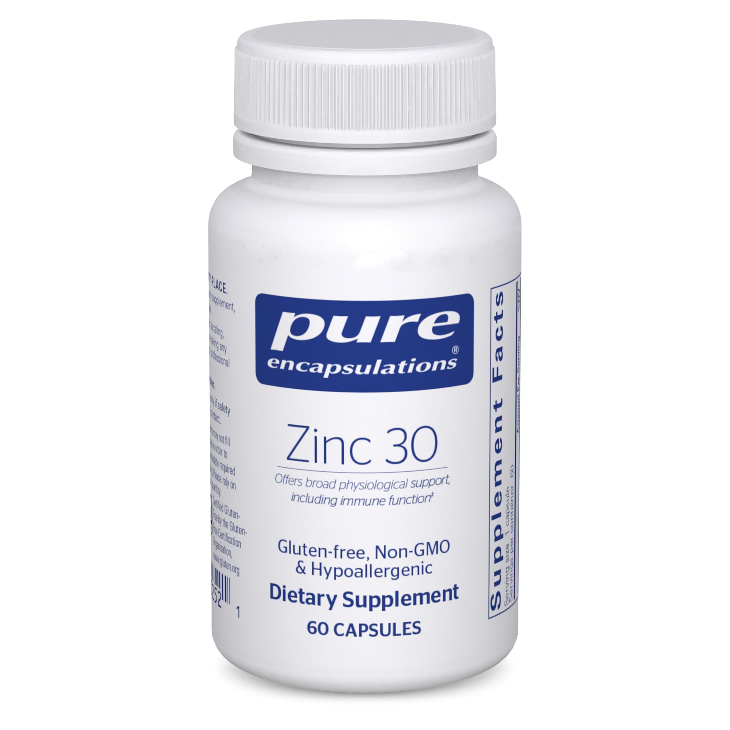 Pure Encapsulations Zinc 30 mg - Supplement for Immune System Support, Growth and Development, and Wound Healing