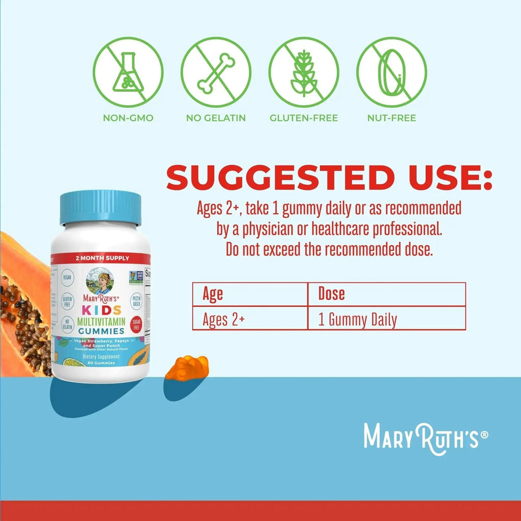 MaryRuth Organics Multivitamin and Probiotic Gummies (Strawberry) for Kids | Clean Label Project Verified® | Vitamins for Gut Health MARYRUTH'S Au supplements