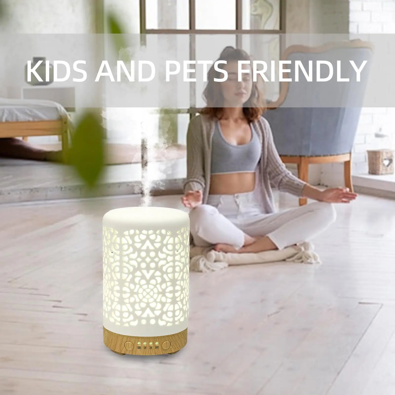 Essential Oil Diffusers, 100ml White Ceramic Diffuser with 7 LED Lights,Ultrasonic Aromatherapy homnas Au supplements