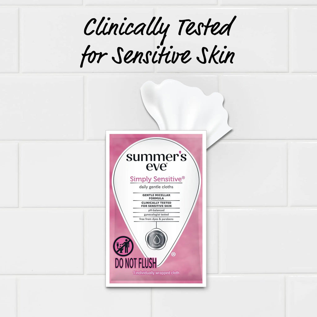 Summer's Eve Feminine Wipes, Simply Sensitive, 5 Count Trial & Travel Size, 24 Pack Summer's Eve Au supplements