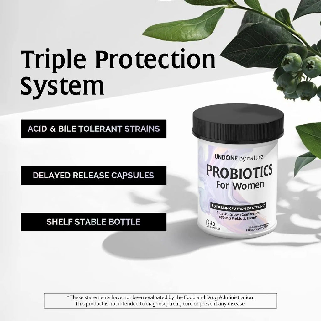 Undone By Nature Probiotic for Women, 50 Billion CFU Women's Probiotics with Prebiotics Undone By Nature Au supplements