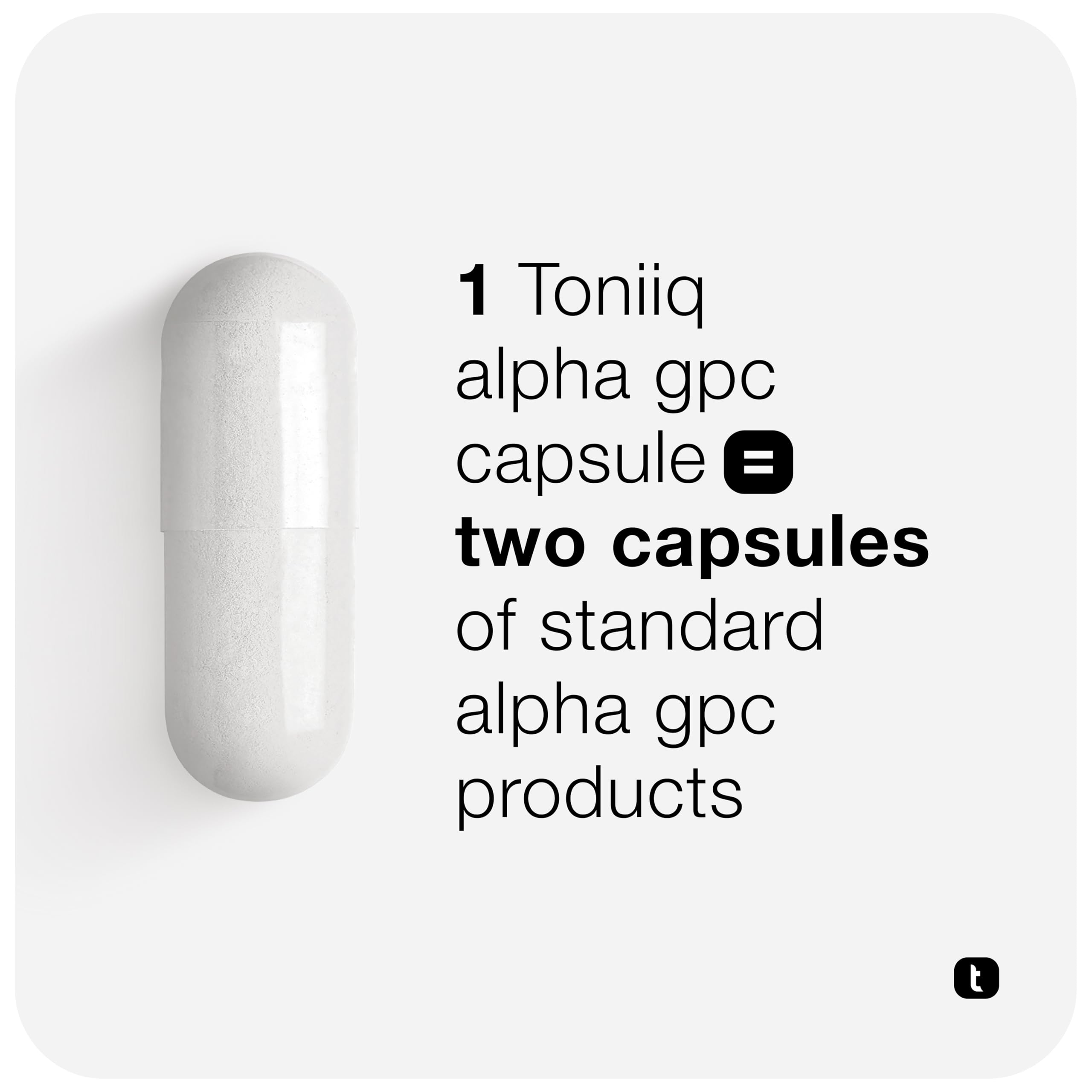 Toniiq Ultra High Purity Alpha GPC Capsules - 600mg Concentrated Formula - 90%+ Highly Purified and Bioavailable Nootropic - 120 Capsules Alpha GPC Supplement Toniiq Au supplements