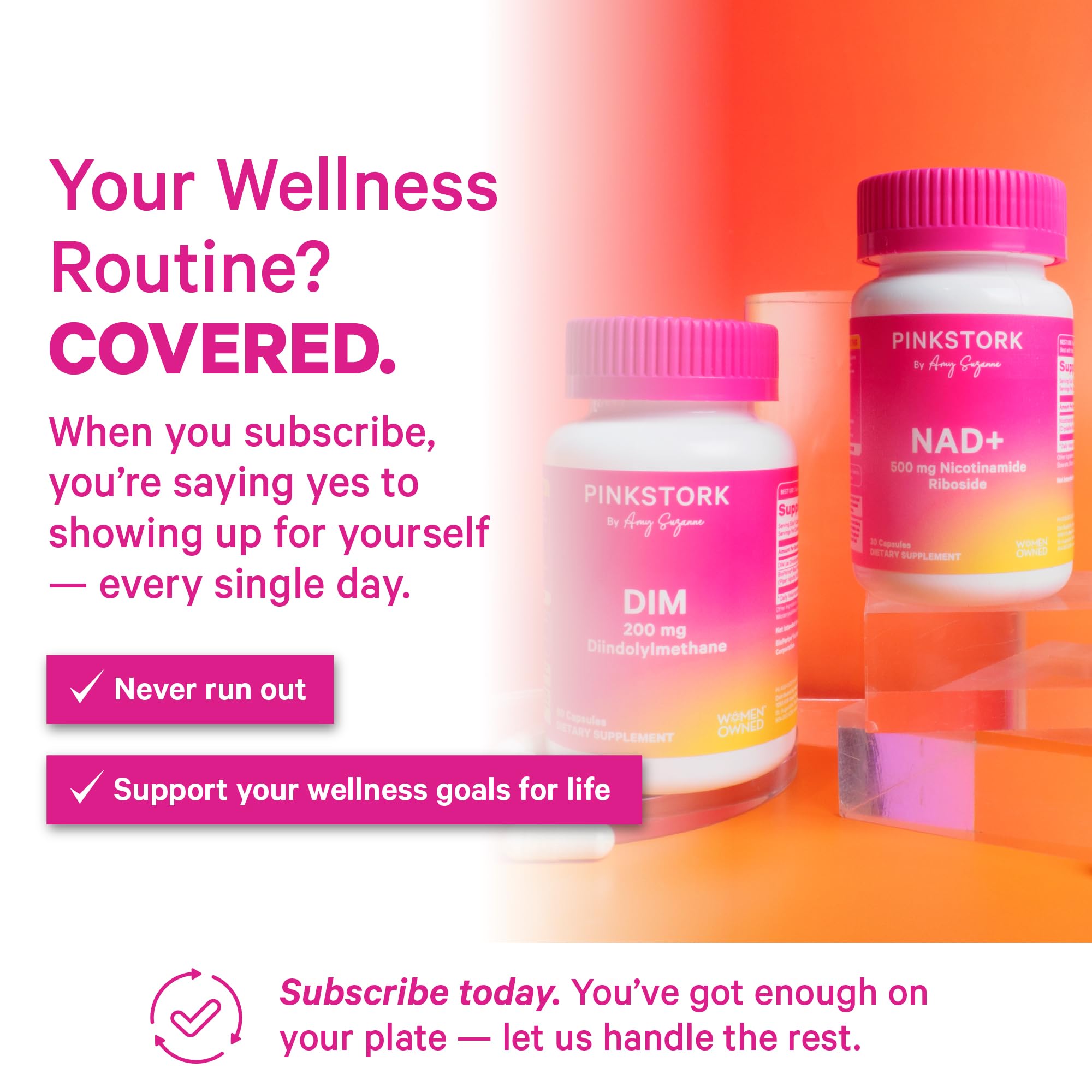 Pink Stork NAD+ Supplement for Women | 500mg Nicotinamide Riboside NR | Clinically-Studied Pure NMN Powder | Brain + Cognitive Support |Energy, Skin Essentials Over 30 | 1 Month Supply Pink Stork Au supplements