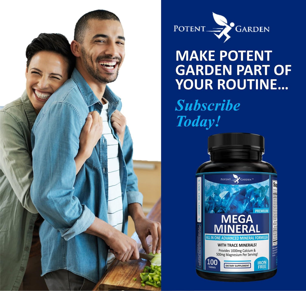 Potent Garden Mega Mineral Supplement Complete Mineral Complex with Calcium Magnesium Zinc Potassium Boron Selenium Chromium & 72 Trace