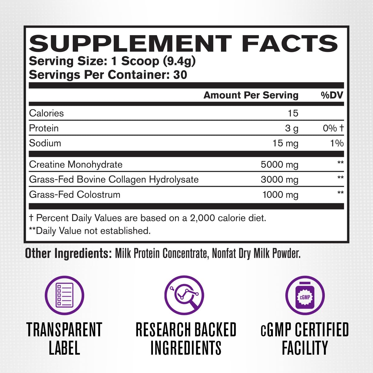 Jacked Factory Creatine for Women - Creatine Monohydrate with Collagen + Colostrum to Support Workout Performance, Lean Muscle Growth, Healthy Hair, Skin,