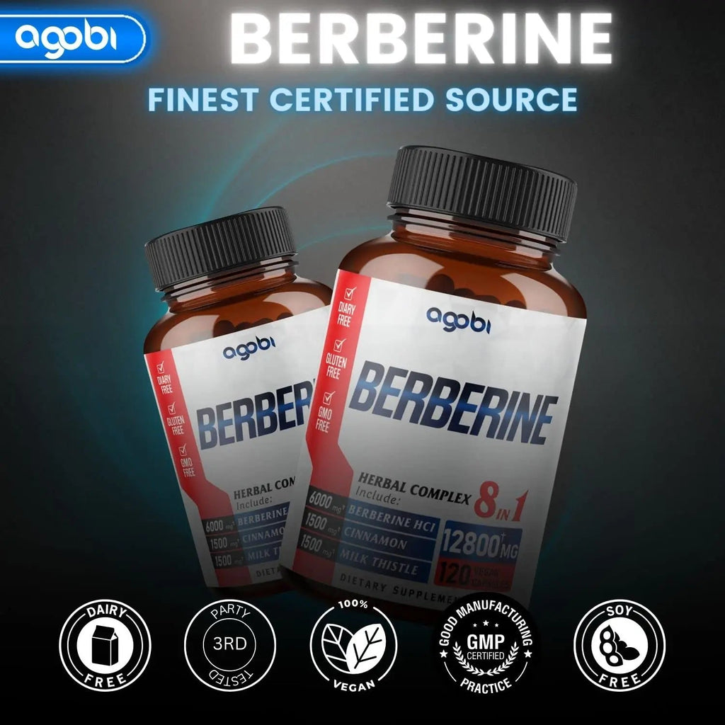 120 Capsules - Berberine Supplement 12800mg with Ceylon, Milk Thistle, Turmeric agobi Au supplements
