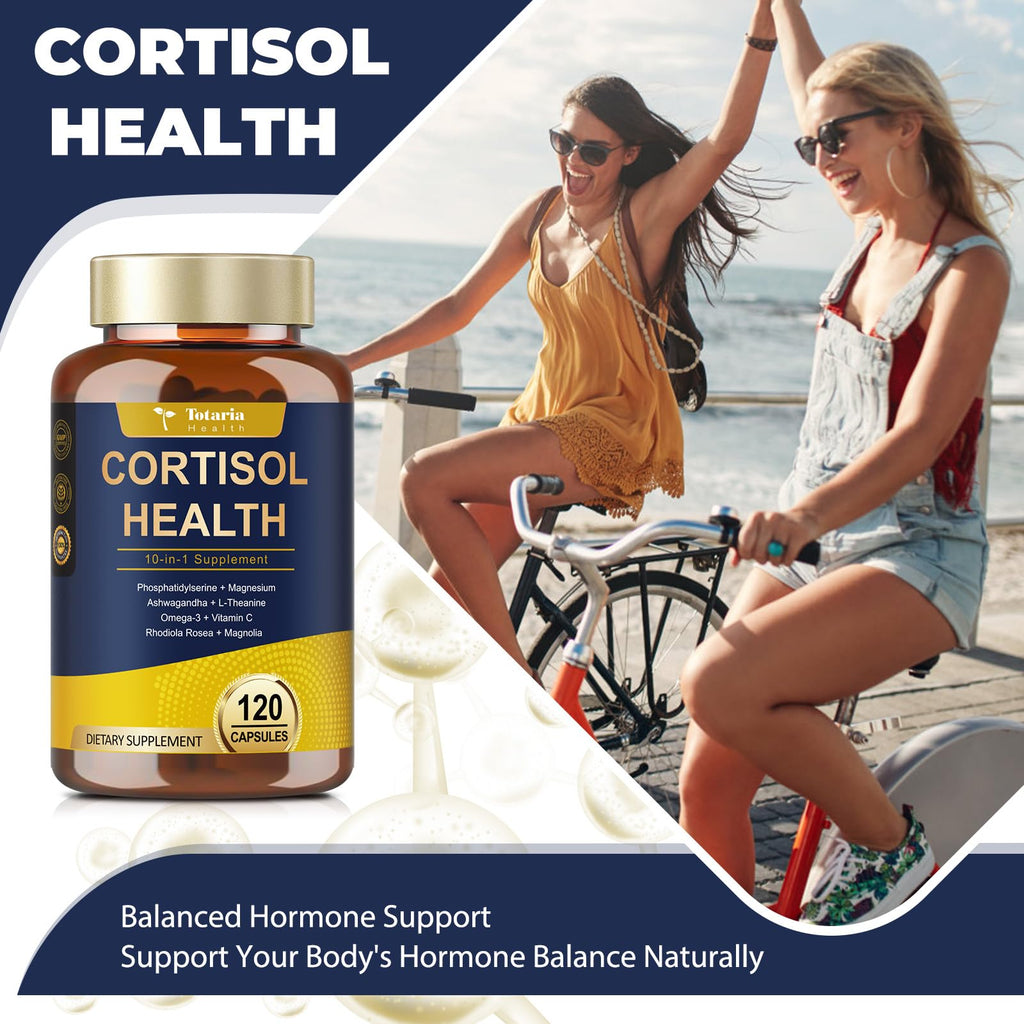 Totaria Cortisol Supplement with Ashwagandha,Magnesium,Rhodiola Rosea,L Theanine,Hormone Balance for Women 120 Vegan Capsules (Pack of 1) Totaria Au supplements