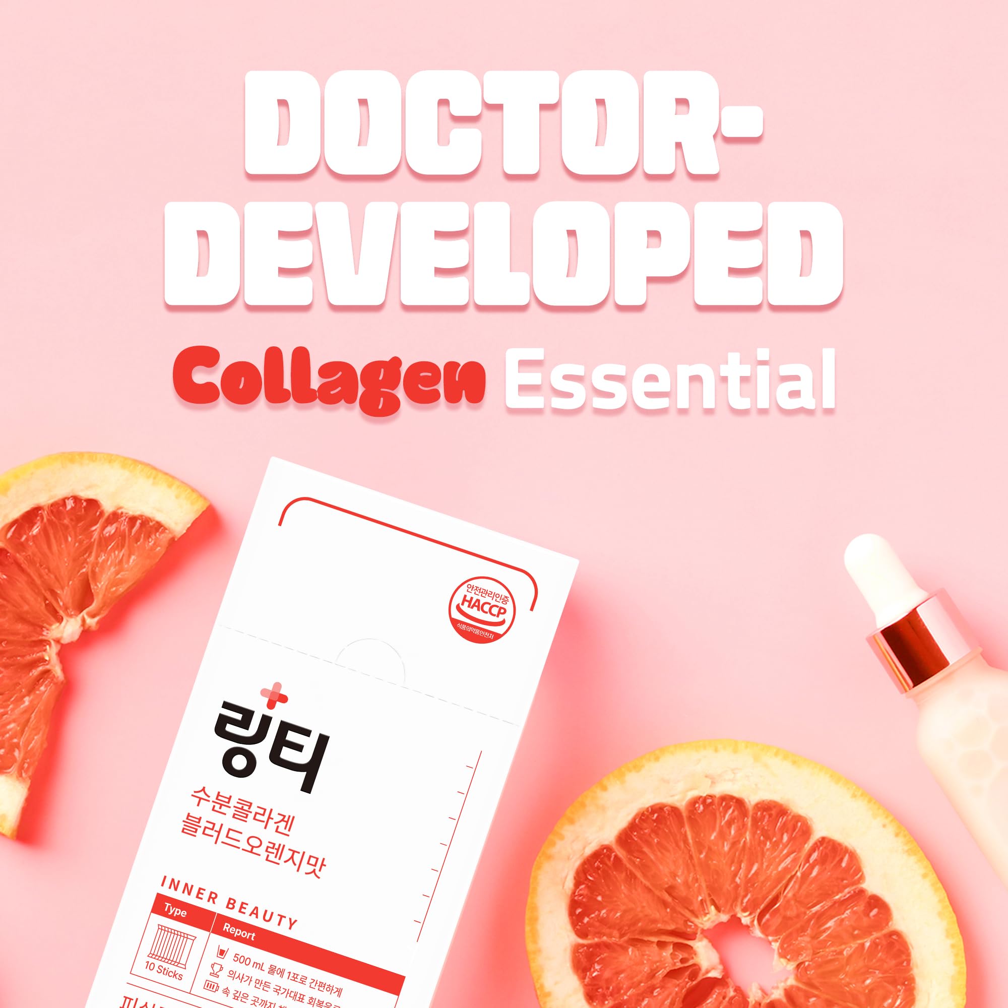 LINGTEA Doctor Developed Hydration Aqua Collagen Drink Mix -Blood Orange Flavor | 1,000mg Ultra-Micro Collagen | Maximum Absorption | Rapid Hydration | Vitamin C | Anti-Aging | Skin Health | 10 Count LINGTEA Au supplements