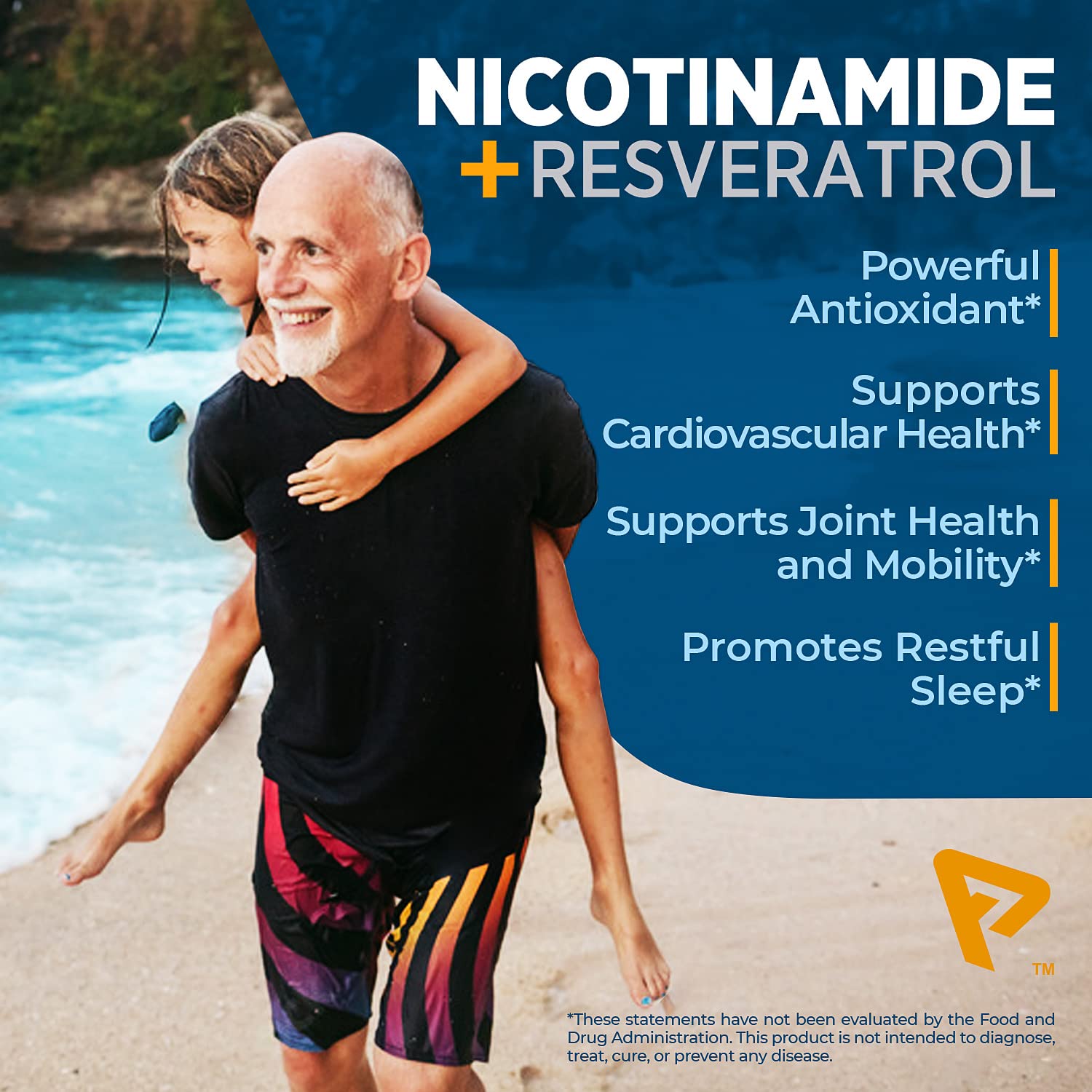 Nicotinamide 500 mg with Resveratrol 100 mg 120 Veggie Capsules - Non-GMO Vitamin B3, Supports Metabolic Health, NAD+, Skin Cell & Mitochondrial Energy Production. Made in USA for Men and Women Prime Formulas Au supplements