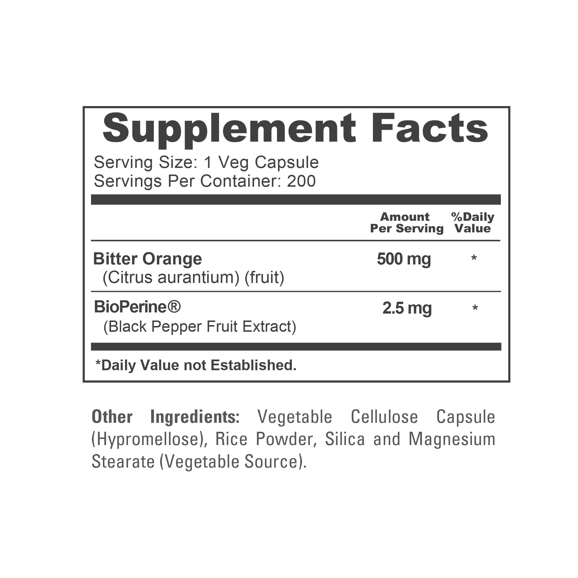 NusaPure Bitter Orange - Suitable for Vegetarian/Vegan, Non - GMO - 500mg 200 Capsules NusaPure Au supplements