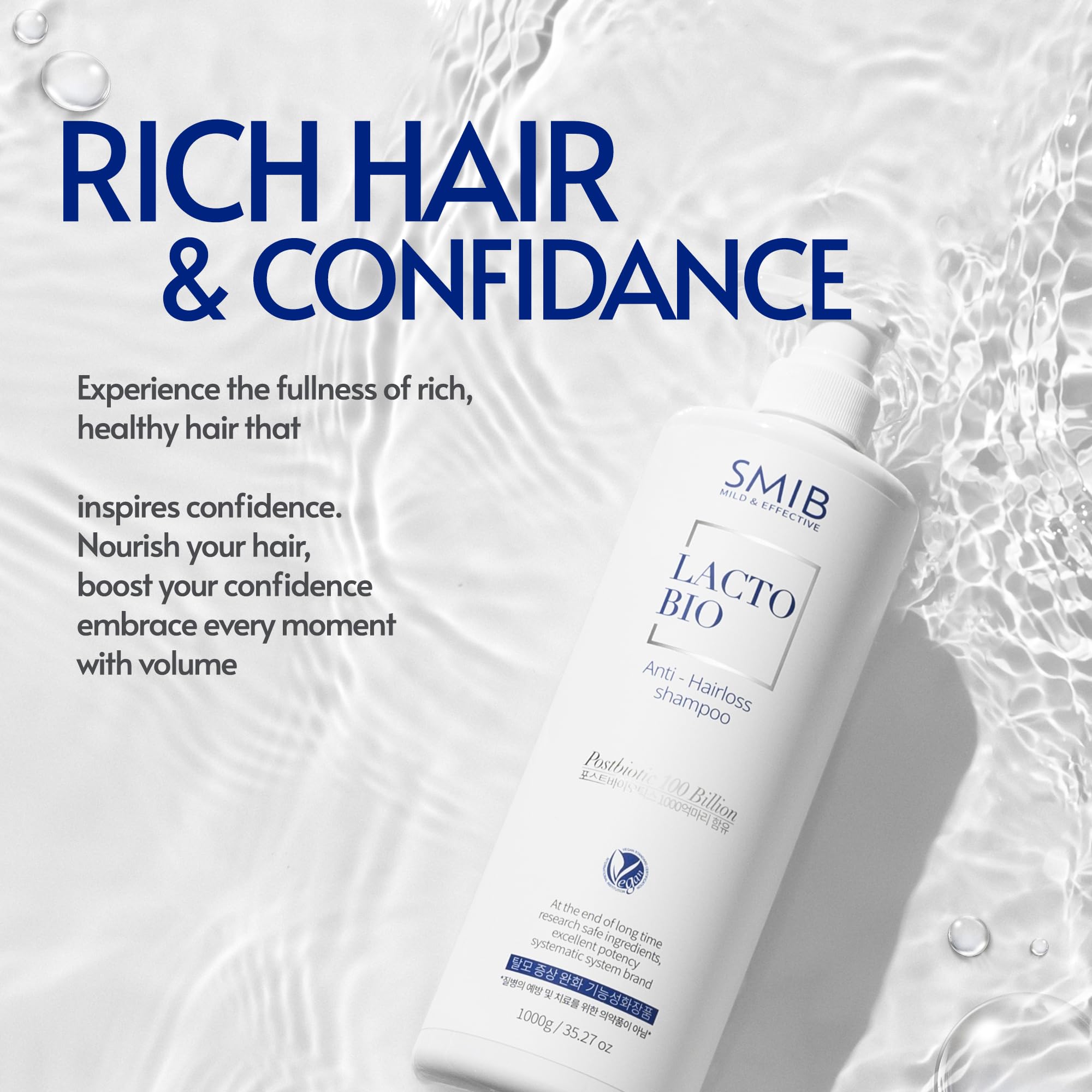 SMIB Lactobio Shampoo – With 100 Billion Postbiotics – For Fuller-Looking Hair and Scalp Care – Korean-Inspired Formula (35.27 oz) SMIB Au supplements