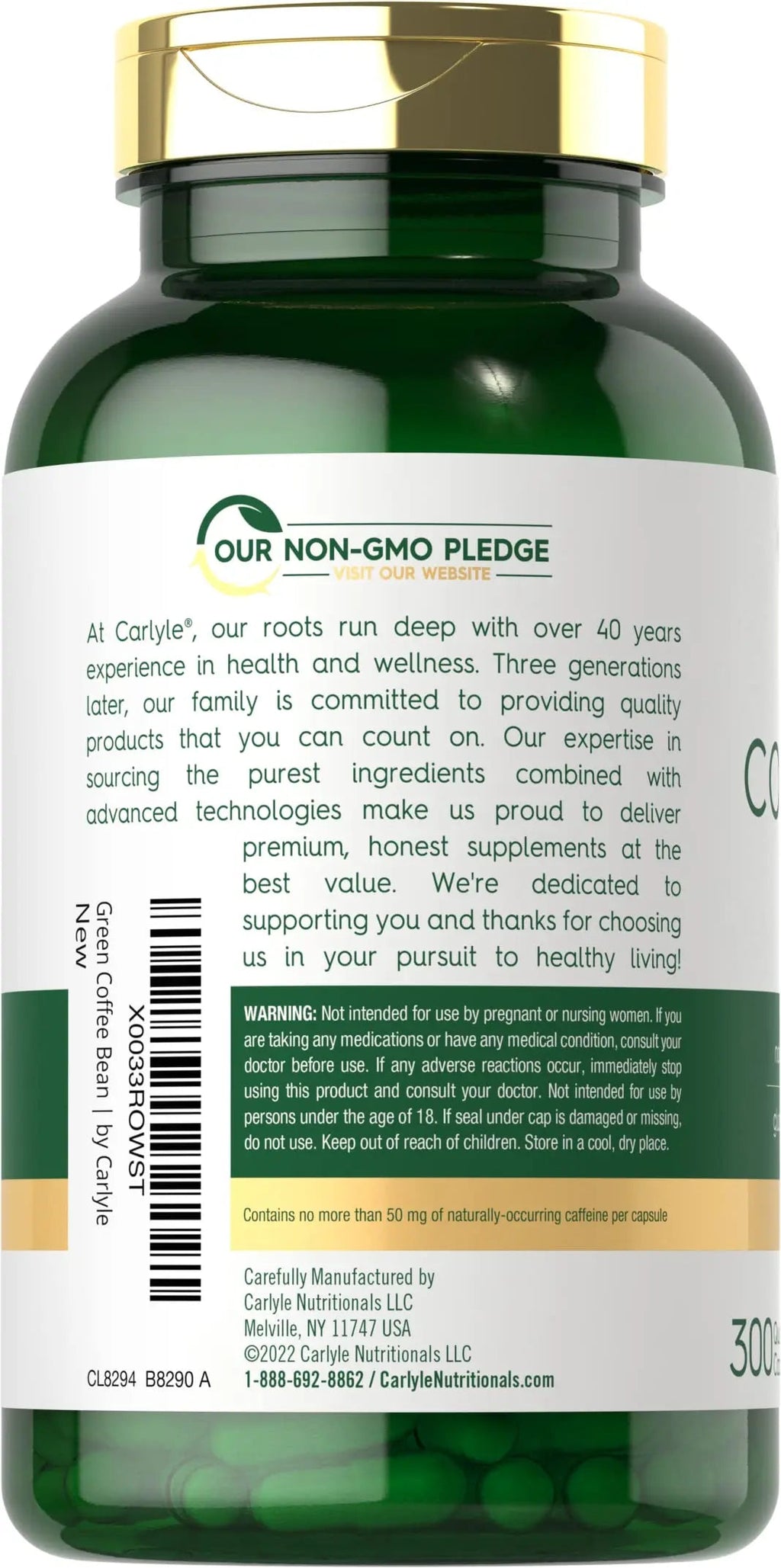 Carlyle Green Coffee Bean Extract | 8000 mg | 300 Capsules | Non-GMO and Gluten Free Carlyle Au supplements