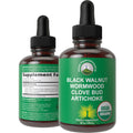 USDA Organic Wormwood Black Walnut Clove Drops Cleanse for Humans. Sugar Free Supplement for Intestinal Cleanse, Detox Support for Adults and Kids. with Artichoke and Clove Bud. Kosher, No GMOs Peak Performance Au supplements
