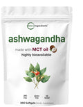 Micro Ingredients Ashwagandha Supplements | 300 Coconut MCT Oil Softgels with Black Pepper for Better Absorption | Potent Root Extract | Non-GMO Micro Ingredients Au supplements