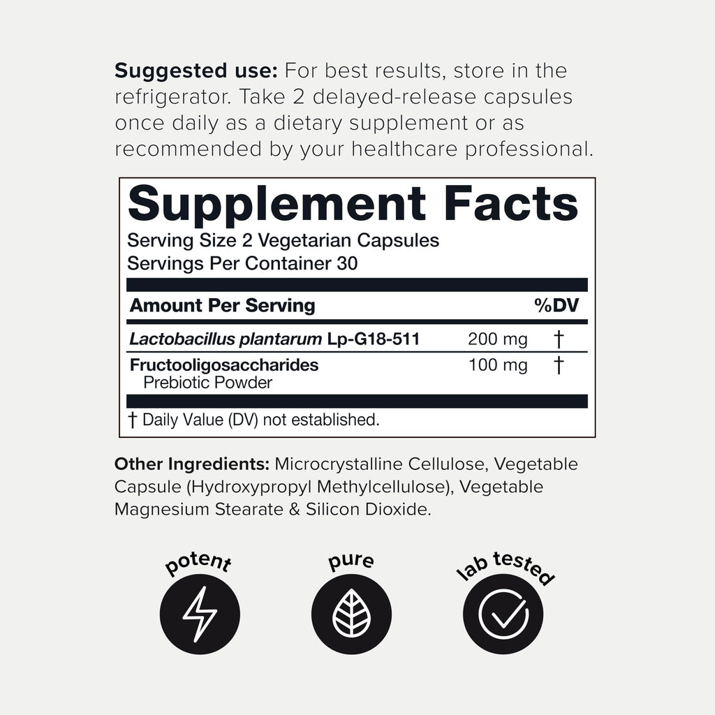Toniiq Lactobacillus Plantarum – 100 Billion CFU High-Strength Single-Strain Probiotic with FOS – Delayed-Release Veggie Capsules – Third-Party Tested Potency – 60 Capsules Toniiq Au supplements