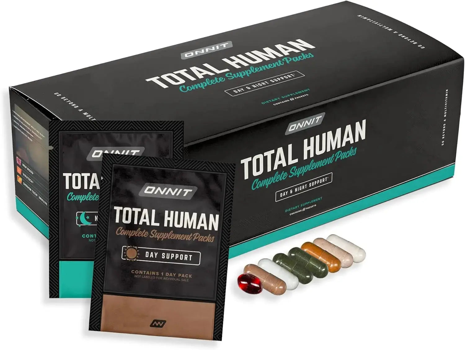 ONNIT Total Human Adult Multivitamin Dietary Supplement Comprehensive Capsule Packs with Day and Night Support ONNIT Au supplements