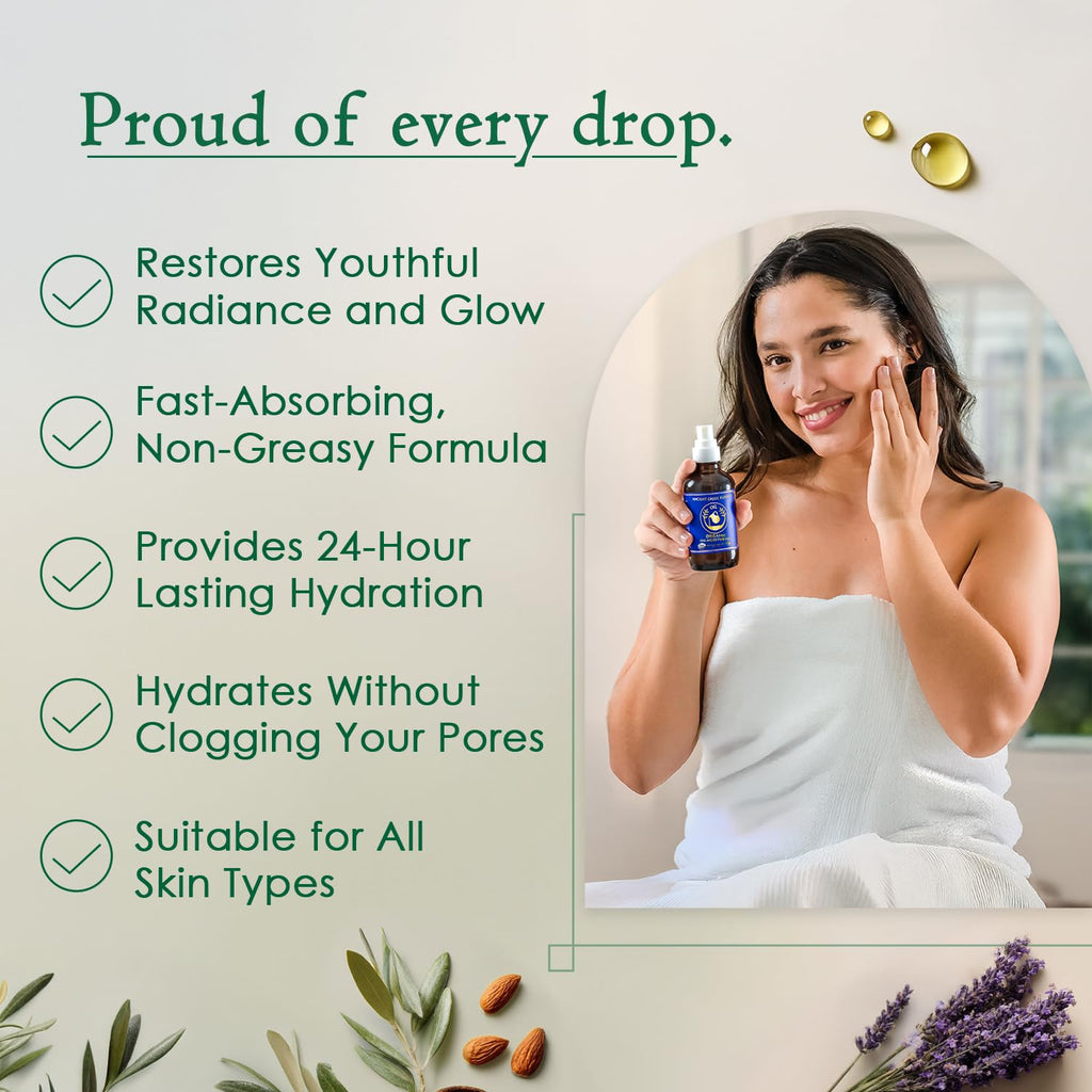 Ancient Greek Remedy Body Oil - Organic After Shower Face Oil & Body Moisturizer for Dry Skin - Almond, Jojoba, Olive, Lavender