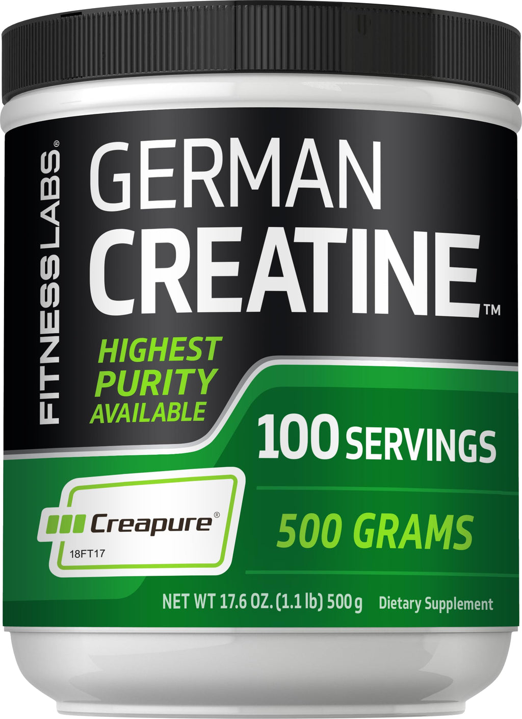 Fitness Labs German Creatine Monohydrate Powder | 500 Grams | Creapure Fitness Supplement | for Men & Women | Unflavored | 100 Servings
