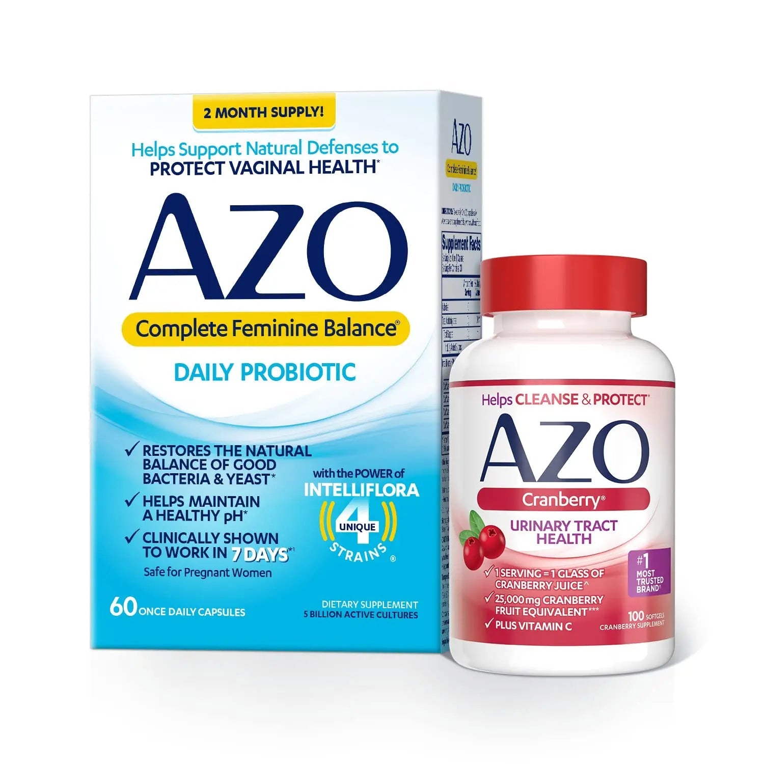 AZO Complete Feminine Balance Daily Probiotics for Women (60 Count) + Cranberry Softgels AZO Au supplements