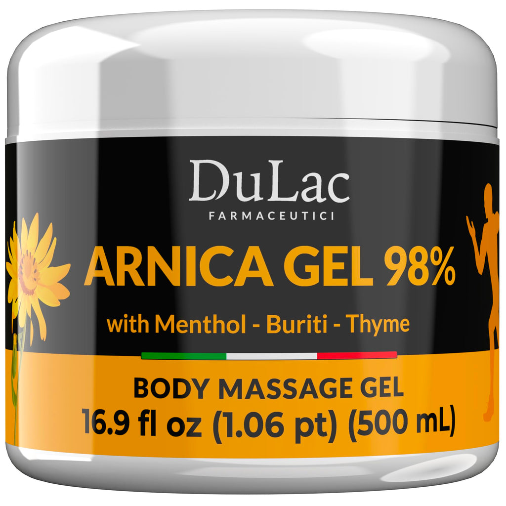 Dulac Arnica Body Massage Gel – Water-Based Cosmetic Massage Gel with Arnica Montana, Fast-Absorbing Lightweight Texture, Non-Greasy Feel, Dermatologically Tested, 16.9 fl oz DULÀC FARMACEUTICI 1982 Au supplements