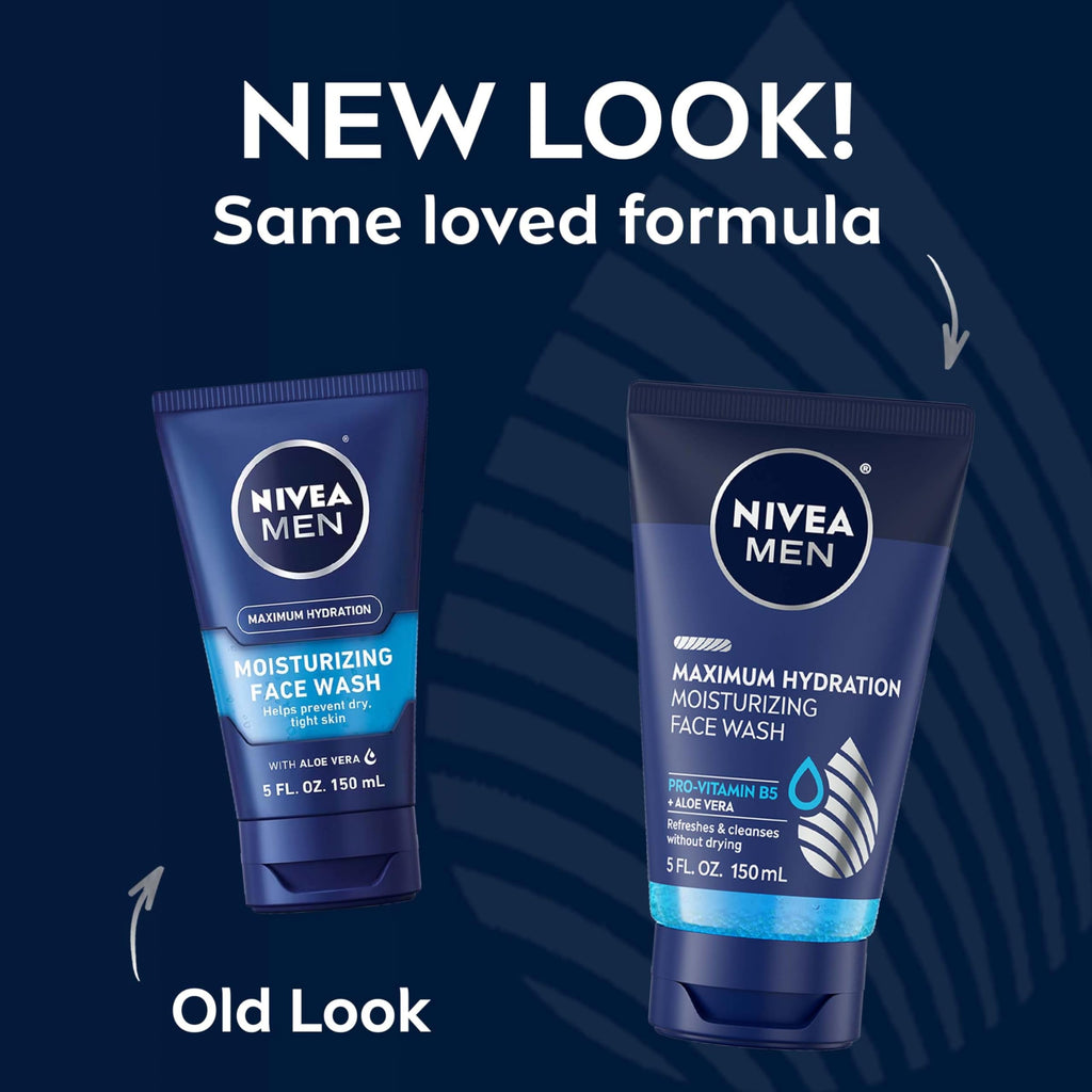 NIVEA MEN Maximum Hydration Face Wash, Face Wash with Provitamin B5 and Aloe Vera