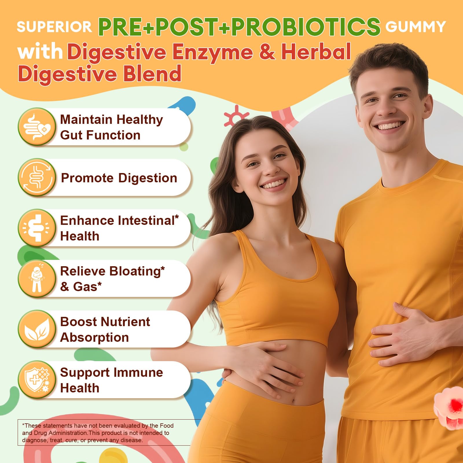 Totaria Sugar Free 5-in-1 Probiotic Prebiotic Postbiotic Gummy, 36 Strains Probiotics for Women Men with Digestive Enzymes, Peppermint, Complete Immune,