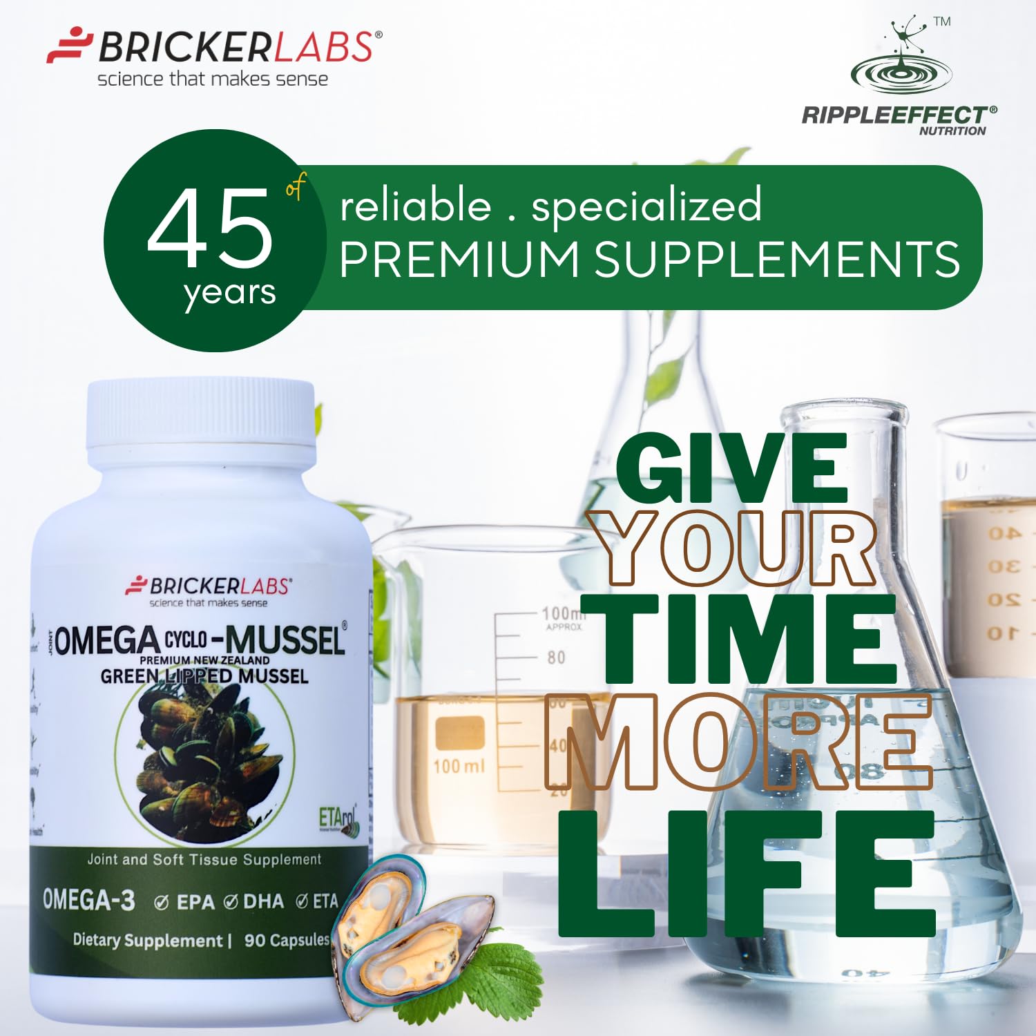 Bricker Labs Omega Cyclo - Mussel Joint Health Supplement, Premium New Zealand Green Lipped Mussel, Full Spectrum Omega Joint Supplements for Joint Health and Comfort, 90 Capsules Bricker Labs Au supplements