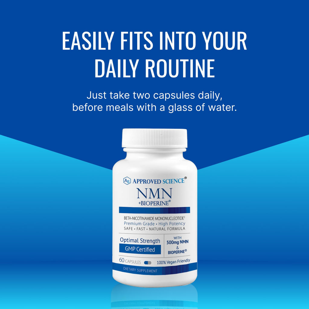 Approved Science NMN - 500mg Stable NMN - Cellular Energy, Healthy Aging - Pack of 1 - Made in USA - Vegan Approved Science Au supplements