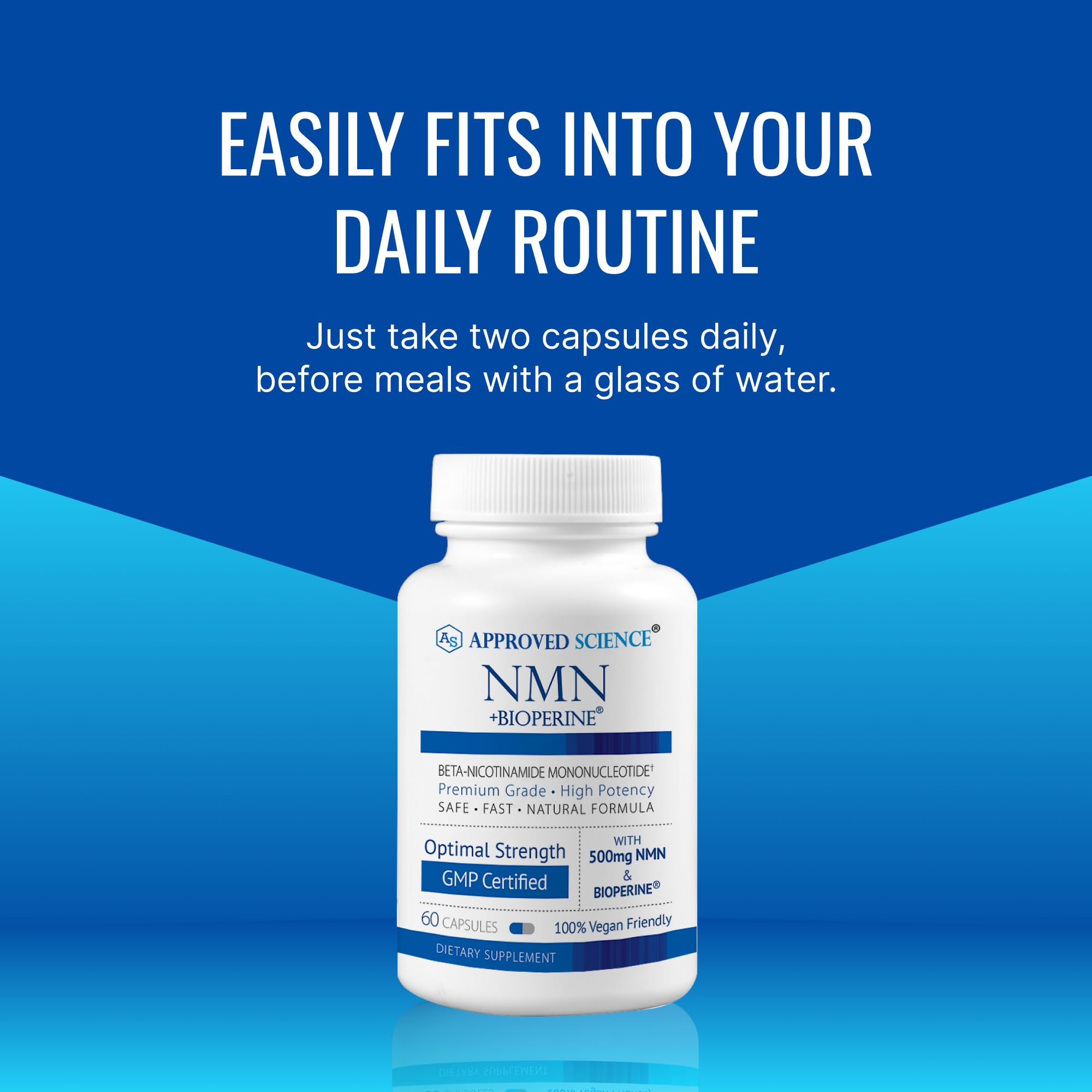 Approved Science NMN - 500mg Stable NMN - Cellular Energy, Healthy Aging - Pack of 1 - Made in USA - Vegan Approved Science Au supplements