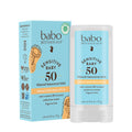 Babo Botanicals Sensitive Baby Mineral Sunscreen Stick SPF 50 - 70% Organic Ingredients - Zinc Oxide - NSF & MADE SAFE and EWG Certified