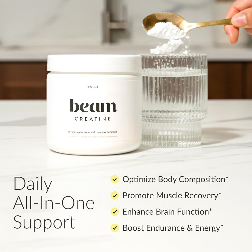 Beam Creatine Monohydrate Powder – 5g Micronized Creatine Monohydrate, Third Party Tested Creatine for Women & Men, Muscle Strength, Growth, Recovery & Cognitive Support, Unflavored, 60 Servings Beam Au supplements