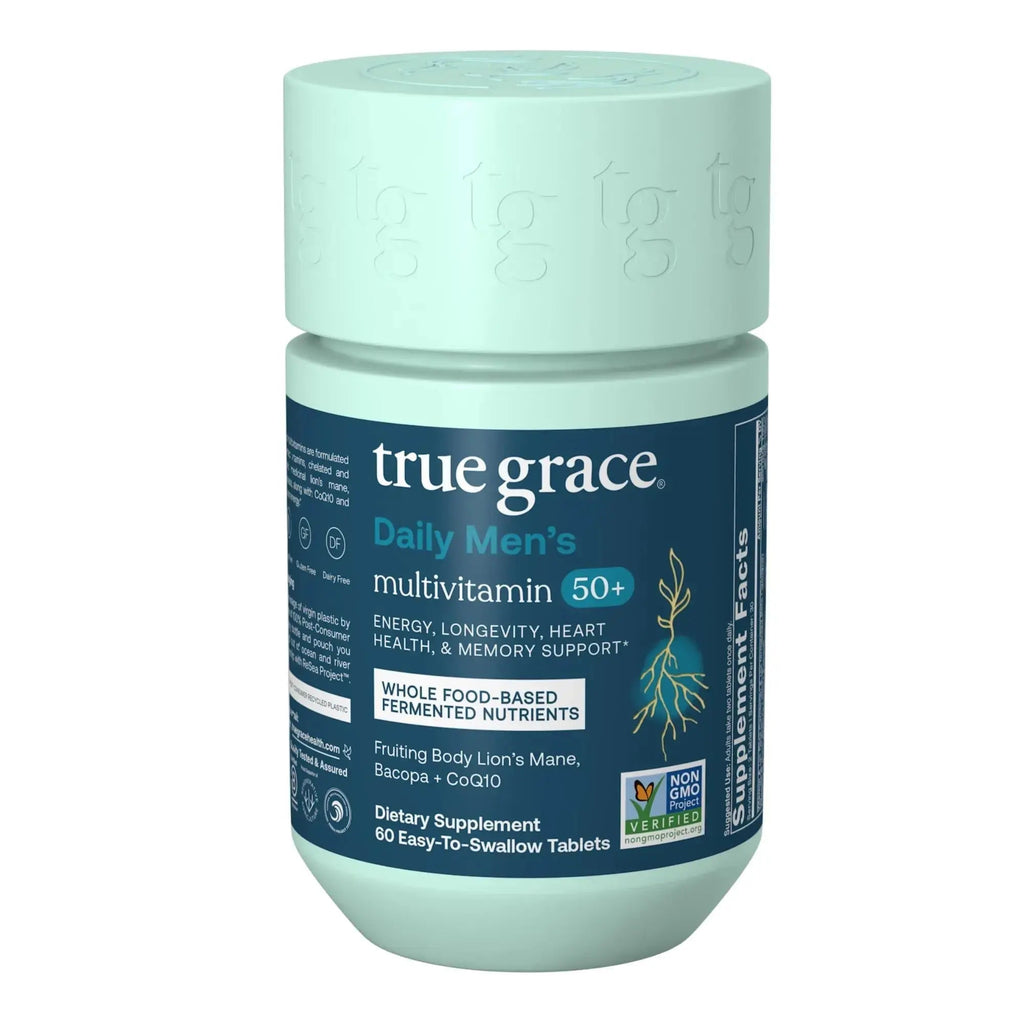 True Grace Daily Men’s Multivitamin 50+ - 60 Easy-to-Swallow Tablets - Immune, Energy, Longevity & Memory Support True Grace Au supplements
