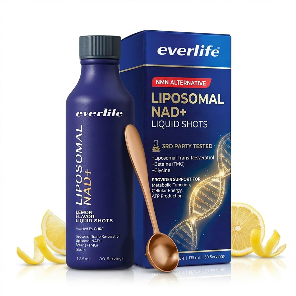 Everlife Liposomal NAD+ Liquid Supplement – 150mg Shot with Liposomal Trans-Resveratrol, TMG & Glycine – Boosts Energy, Cellular Repair, Healthy Aging & Longevity – NMNH Alternative – 30 Servings Everlife Au supplements