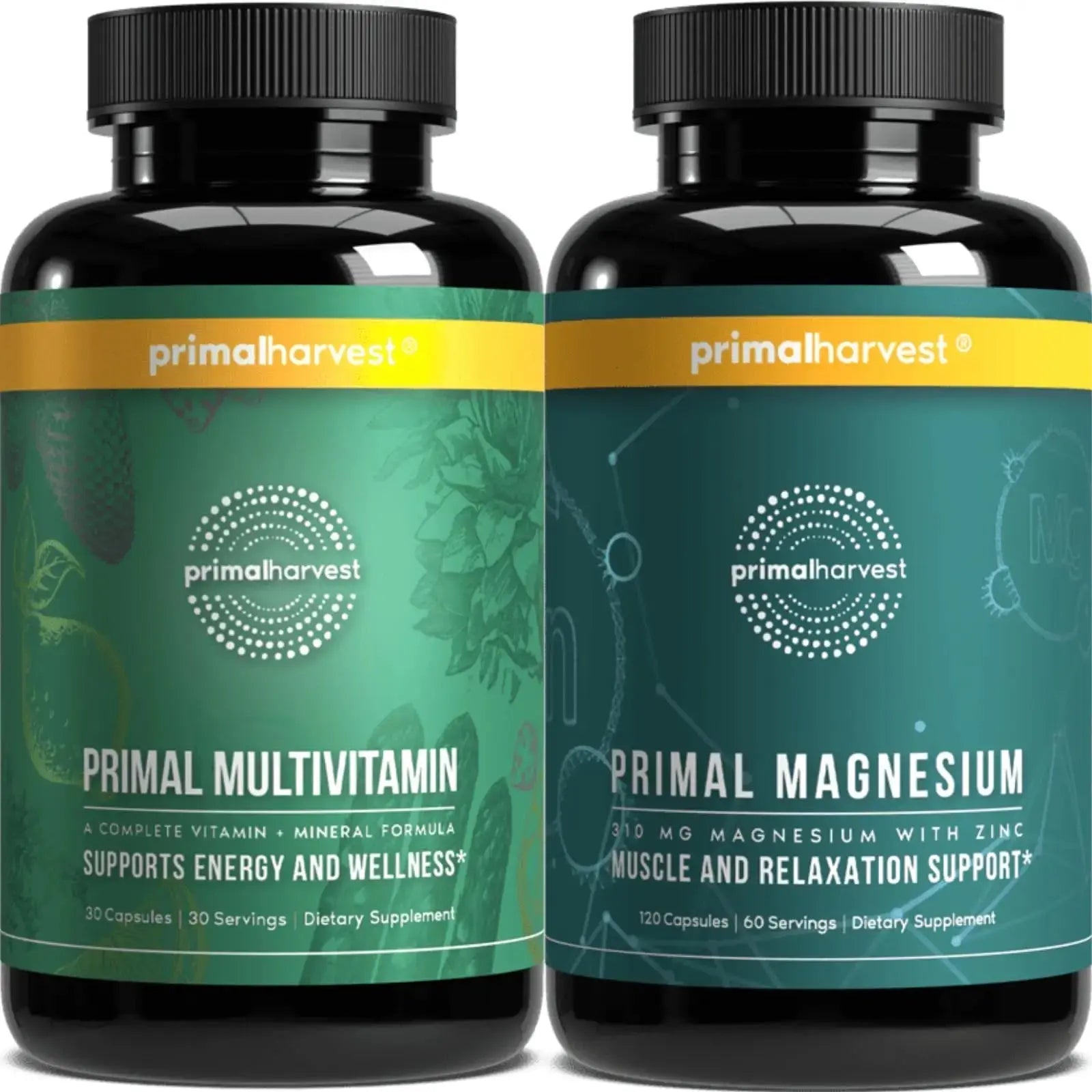 Primal Harvest Multivitamin & Magnesium Supplements for Women and Men Multi Vitamin Capsules and Magnesium Glycinate Pills Bundle Primal Harvest Au supplements