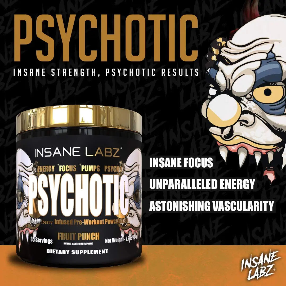 Insane Labz Psychotic Gold and Insane Veinz Gold Pre Workout Nitric Oxide Booster Stack Insane Labz Au supplements